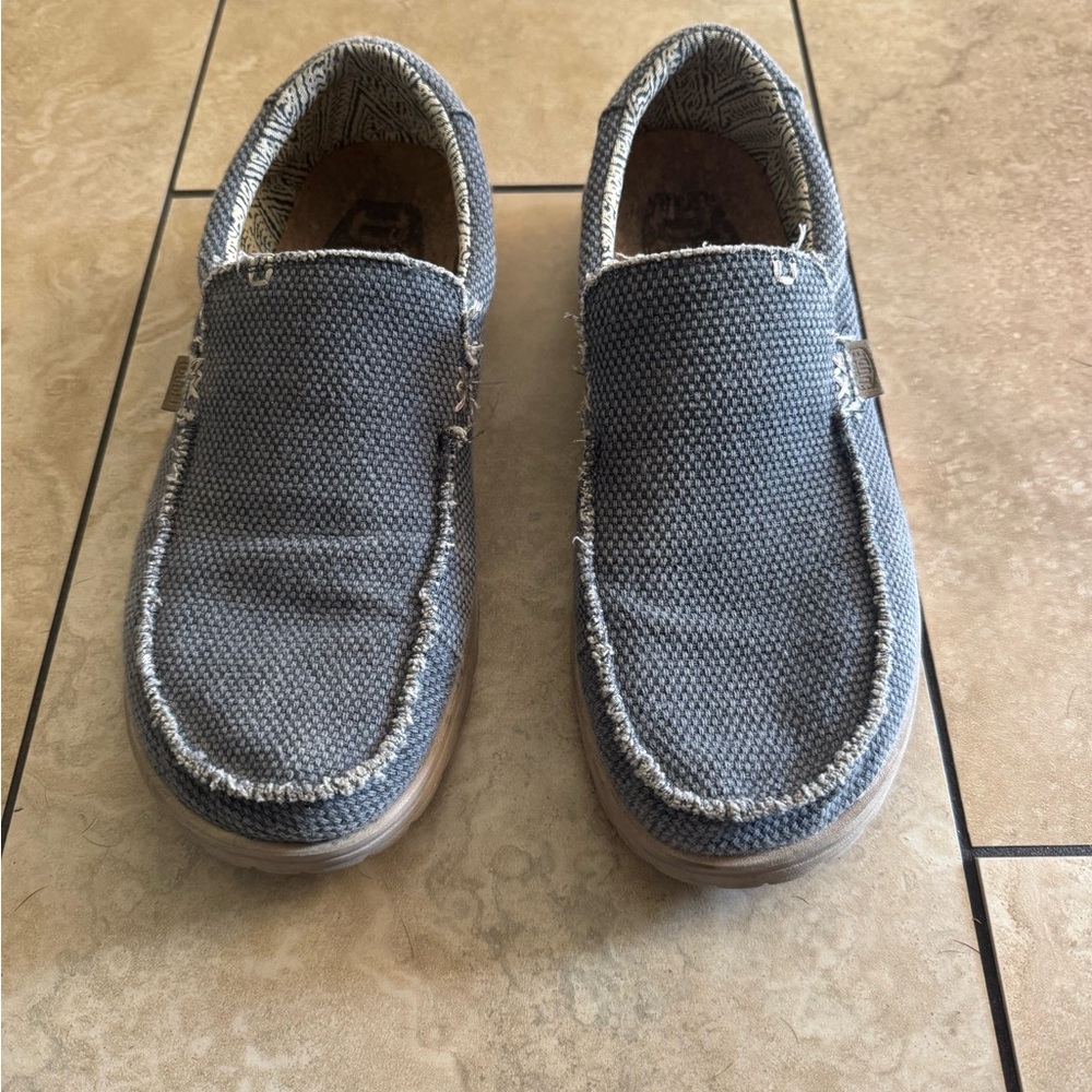 Hey Dudes Men’s  blue/gray casual loafer shoes 12